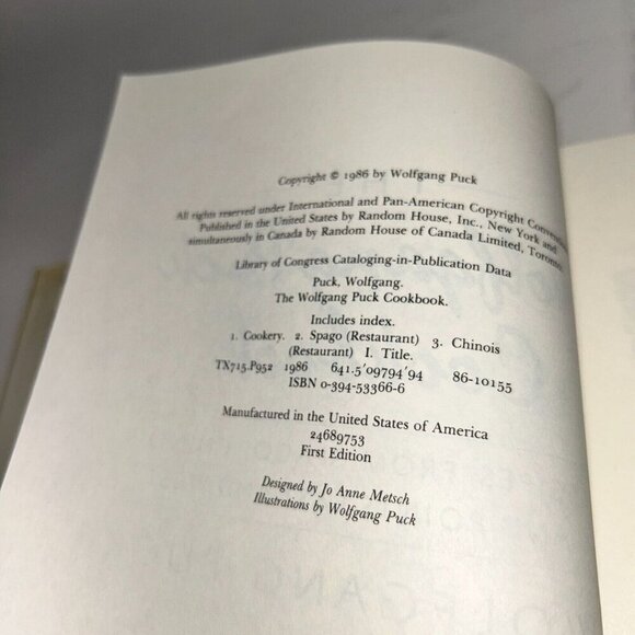 The Wolfgang Puck Cookbook 1986 Signed First Edition, Hardcover, Dust Jacket - Picture 8 of 12